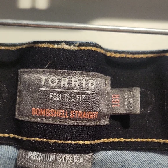Torrid Blue Straight Leg Jeans with Distressed Details - Picture 6 of 8